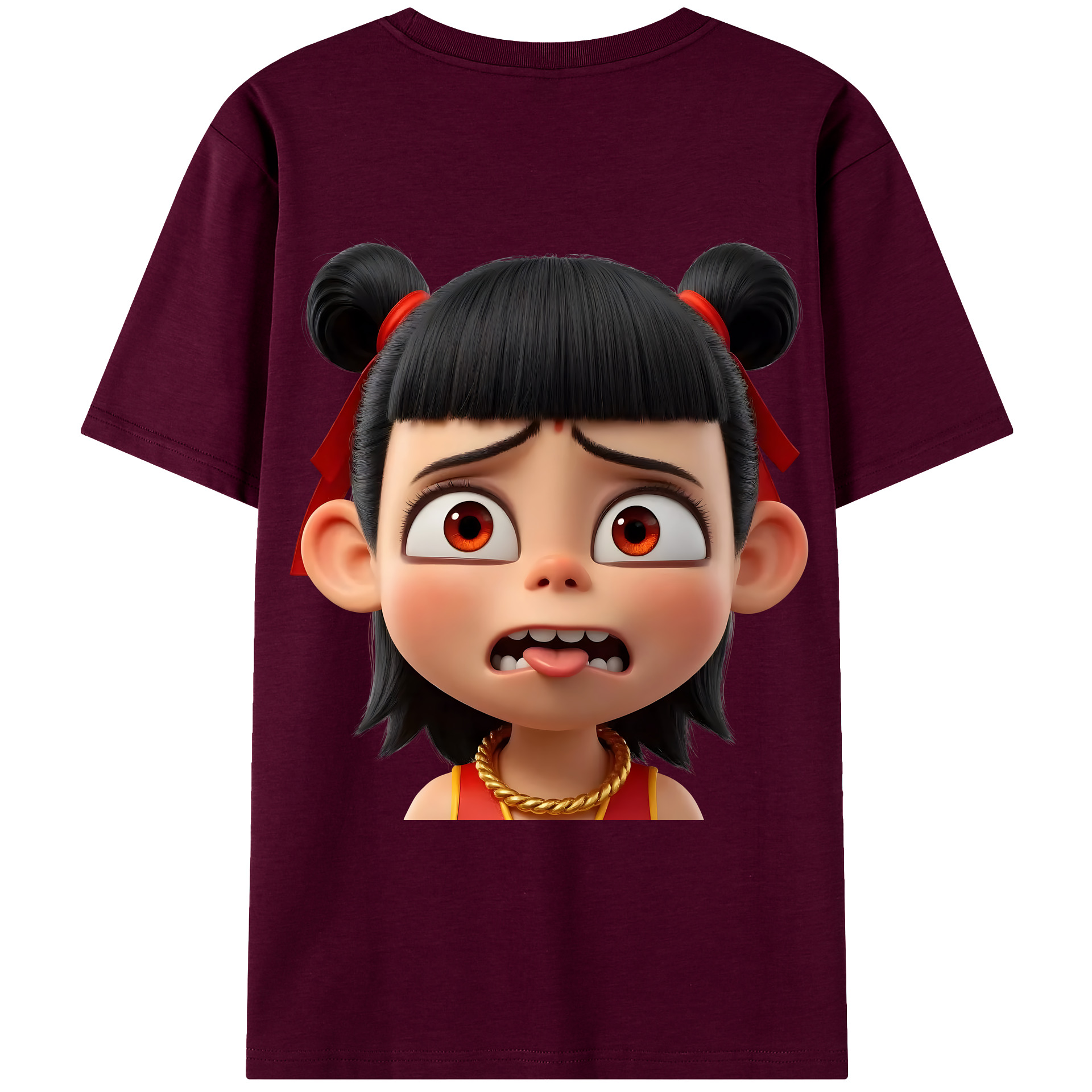 （画像用） Ne Zha 2 ナタ 魔童の大暴れ レディース半袖Tシャツ(バックプリント)